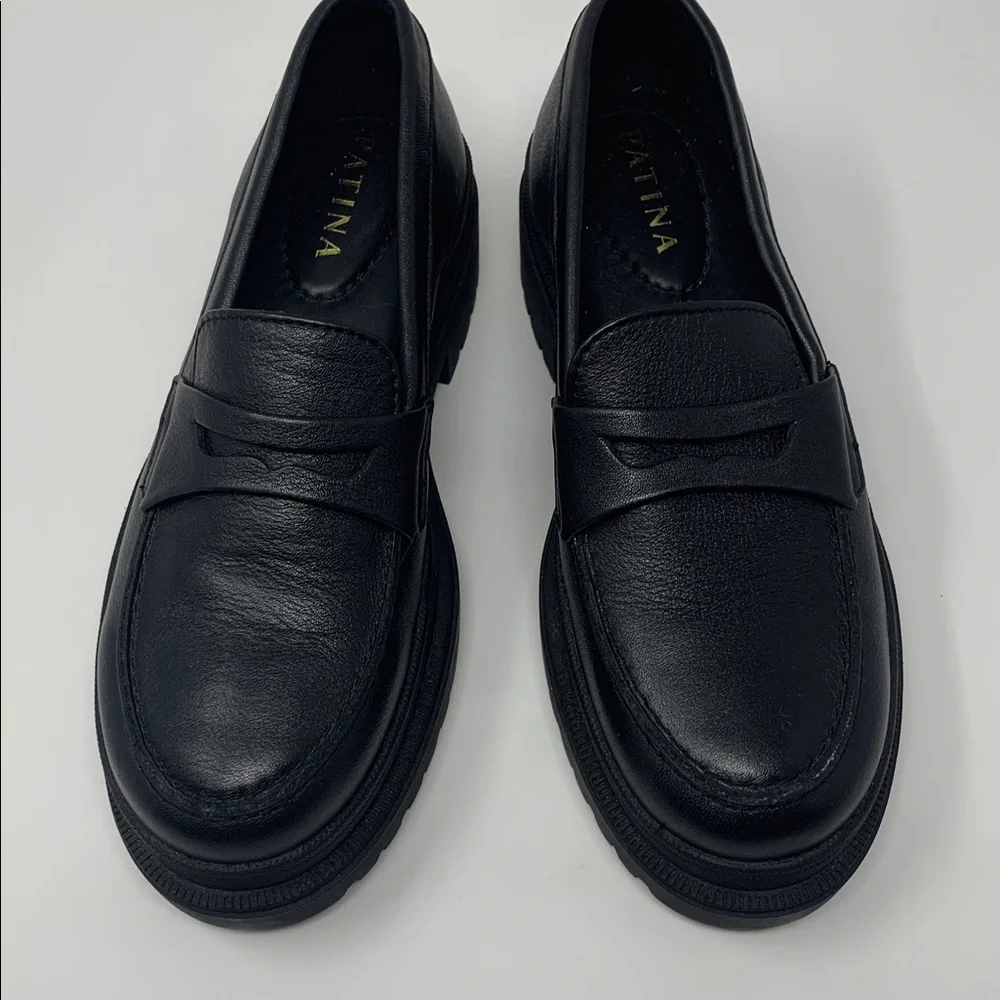 Patina Black Leather Loafers - Picture 4 of 7